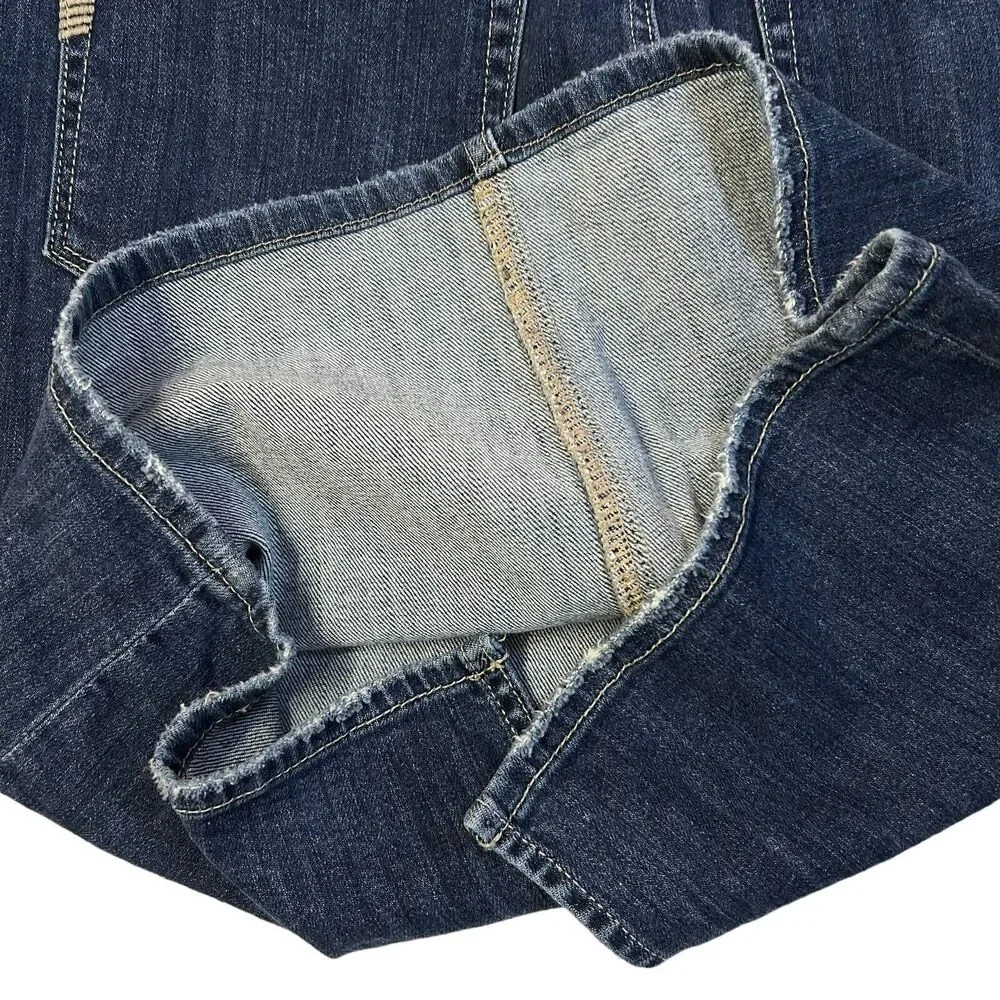 Paige Jean Skirt Women’s Size 28 Blue Front Split Light Distress - Picture 7 of 15